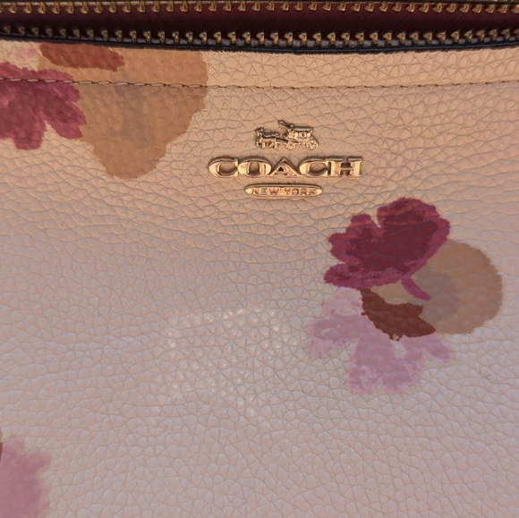Coach Prarie Satchel Crossbody Bag Leather Floral Print Handbag - Picture 3 of 15
